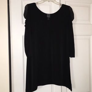 Sheer inset long sleeve tunic